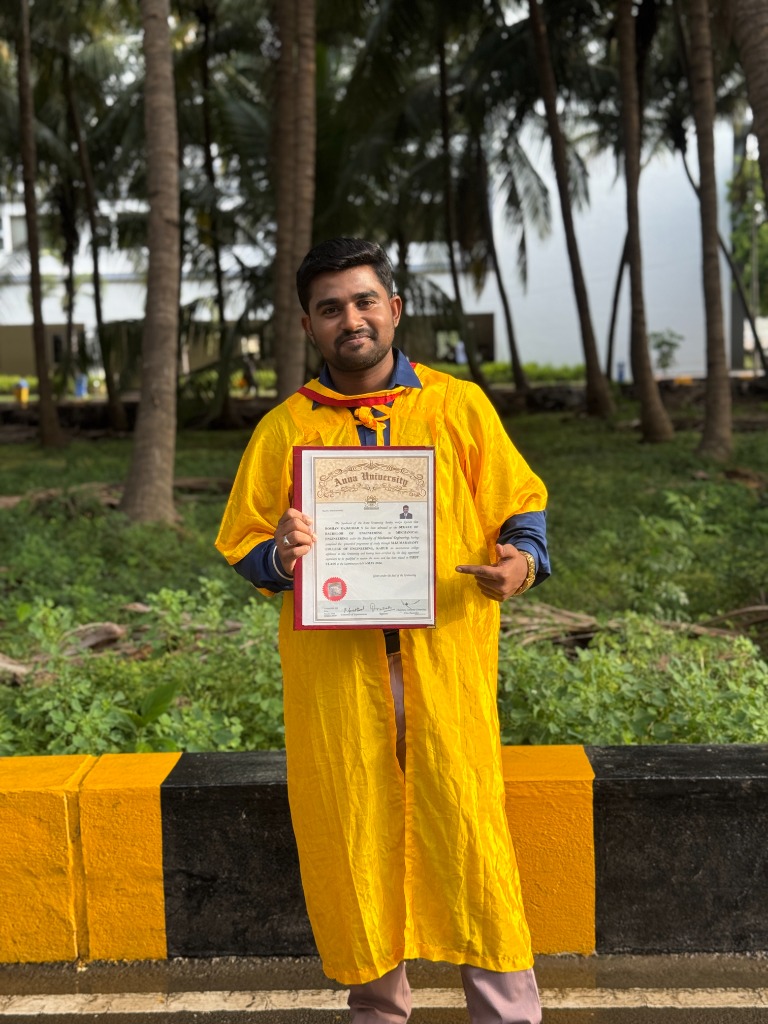 Roshan R Sivakumar Mechanical Engineering Graduation